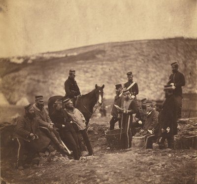 Oficiales y hombres del 8º de Húsares. de Roger Fenton