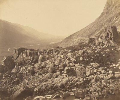 Rocas en la cabecera de Glyn Francon. de Roger Fenton