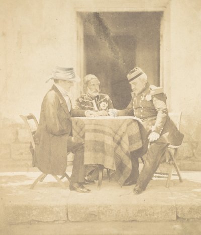 El Consejo de Guerra en la mañana de la toma del Mamelón. Lord Raglan, Omar Pasha, M... de Roger Fenton
