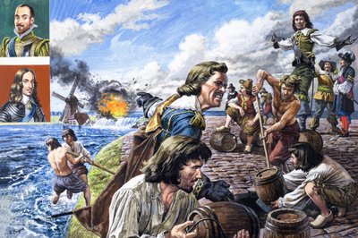 Dutchman who Ruled Britian, de "Dynaties of Destiny" (gouache sobre papel) de Roger Payne