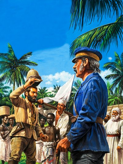 Henry Stanley saluda a David Livingstone de Roger Payne