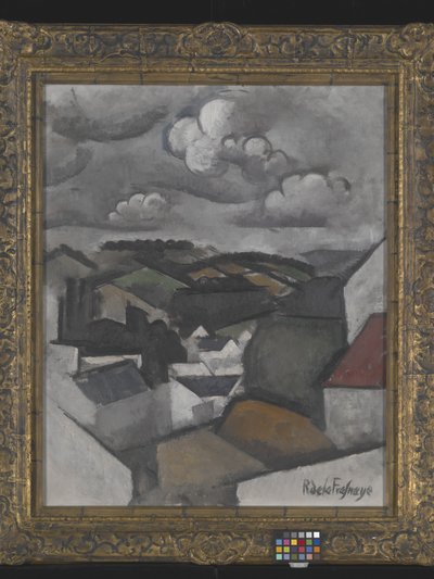 Paisaje con un pueblo, las colinas más allá de Meulan (óleo sobre lienzo) de Roger de La Fresnaye