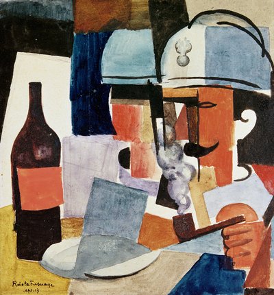 Soldado con pipa y botella de Roger de La Fresnaye