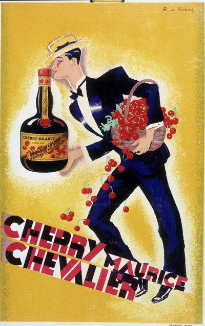 Cartel publicitario del Cerezo Maurice Chevalier - Ilustración de Roger de Valerio (1886-1951), ca. 1935 de Roger de Valerio