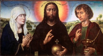 Cristo Redentor entre la Virgen y San Juan Evangelista (el Tríptico Braque) de Rogier van der Weyden