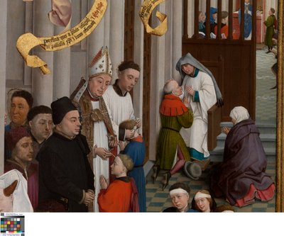 Detalle del Tríptico de los Siete Sacramentos de Rogier van der Weyden