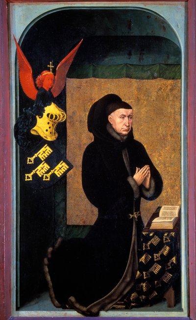 Retrato de Nicolas Rolin (1376-1461) Canciller de Borgoña y fundador de los Hospices de Beaune en 1443 (detalle) de Rogier van der Weyden