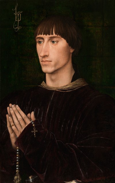 Retrato de Philippe de Croÿ (óleo sobre tabla) (pareja a 471141) de Rogier van der Weyden