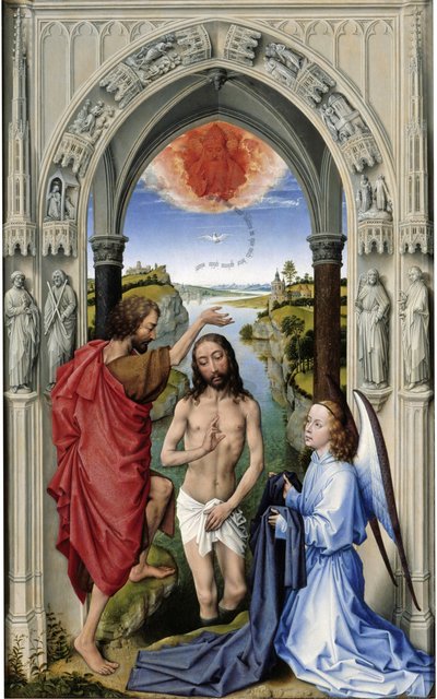 El Bautismo de Cristo El Altar de San Juan, panel central, ca. 1455 de Rogier van der Weyden