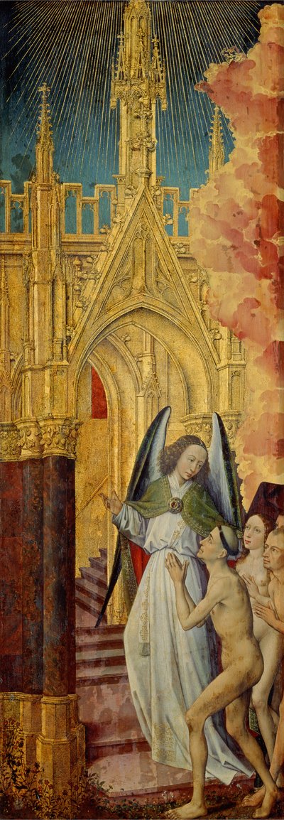 Los buenos siendo llevados al cielo, detalle de El Juicio Final, c. 1451 de Rogier van der Weyden