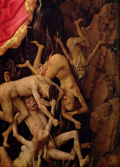 El Juicio Final, detalle de la caída de los condenados al infierno, c.1445-50 de Rogier van der Weyden