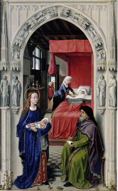 La Natividad de Juan el Bautista El Altar de San Juan, panel izquierdo, ca 1455 de Rogier van der Weyden
