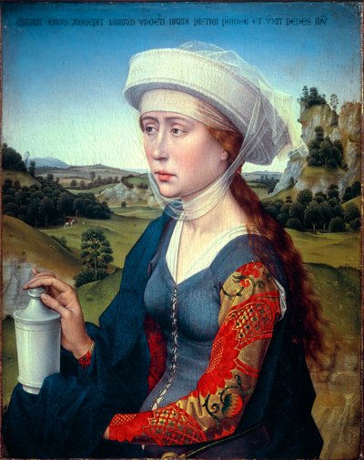 Tríptico de la familia Braque: Representación de Santa María Magdalena (panel derecho del tríptico Braque) de Rogier van der Weyden