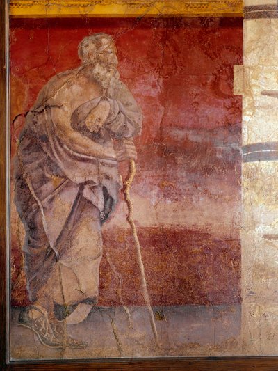 Un filósofo, detalle (fresco) de Roman