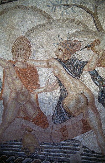 Rapto de Hylas por las ninfas, mosaico en la Casa de Venus en la ciudad romana de Volubilis (Lista del Patrimonio Mundial de la UNESCO) de Roman