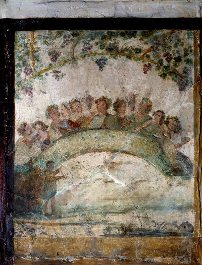 Arte de la antigua Roma: pampanos y genios alados de Roman
