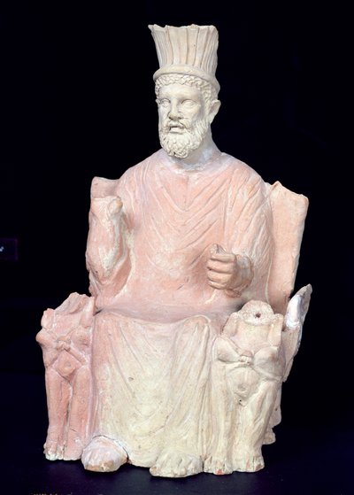 Baal Hammon sentado en su trono, del santuario en Bir Bou Regba (antigua Thinissut) de Roman