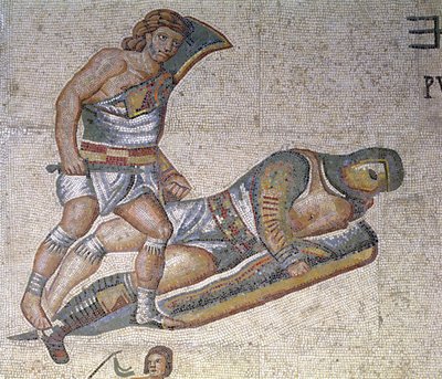 Batalla entre Gladiadores (detalle) de Roman