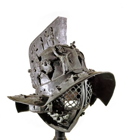 Casco de bronce de gladiador de Roman