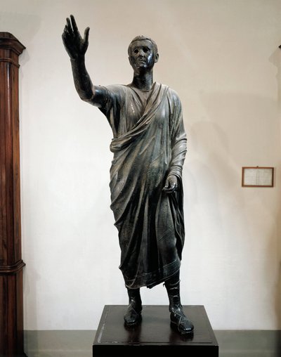 Estatua de bronce de Aule Metele, El Orador (Arringatore), de Pila, Perugia, Italia, circa 80 a.C. de Roman
