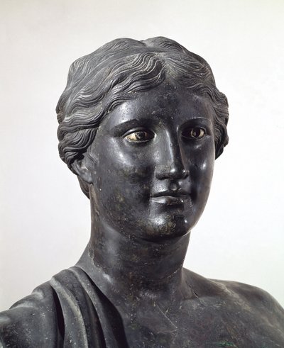 Busto de Safo, estatua de bronce, de la Villa de los Papiros, Herculano, Campania, Italia, civilización romana de Roman