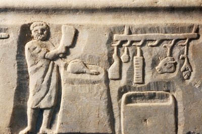 Carnicero, bajorrelieve, civilización romana de Roman