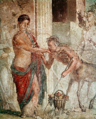 Centauro durante la boda de Pélope e Hipodamía (fresco) de Roman