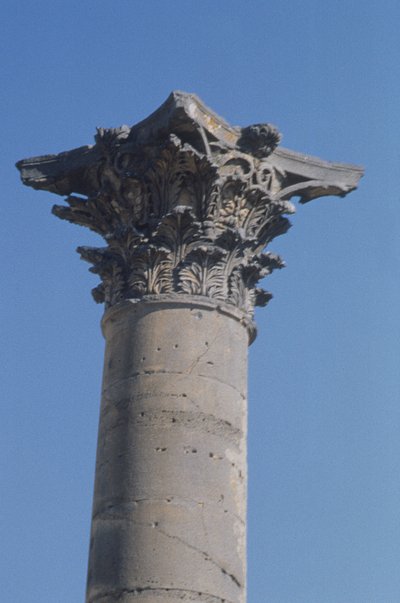 Columna con un capitel corintio del ninfeo, romano, siglo II de Roman