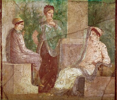 Conversación de mujeres (fresco) de Roman
