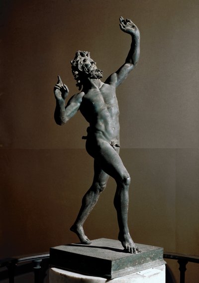 Fauno danzante, escultura de bronce, siglo II a.C. de Roman