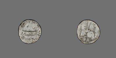 Denario con una galera de Roman