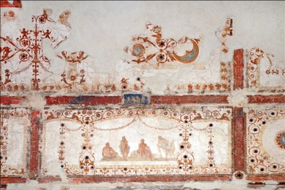 Detalle de la decoración de la Domus Aurea de Roma, 64-68 d.C. (fresco) de Roman