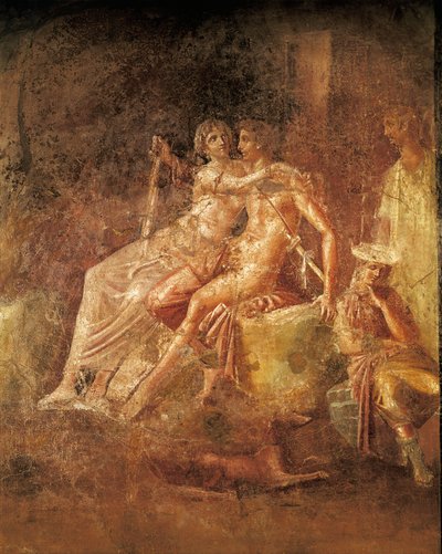Fresco que representa a Ares y Afrodita, Casa del Citarista, Pompeya, Italia de Roman
