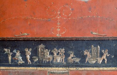 Friso que representa a cupidos, Casa de los Vettii, Pompeya (Lista del Patrimonio Mundial de la Unesco) de Roman