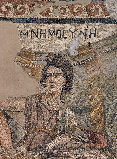Simposio funerario, de la necrópolis de Antioquía, finales del siglo IV d.C. (mosaico) (detalle) de Roman