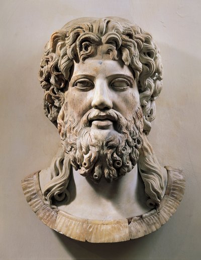Cabeza de Asclepio o Zeus (mármol) de Roman
