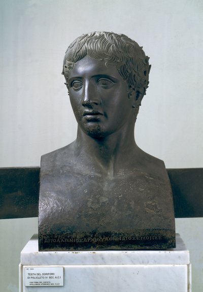 Cabeza del Doríforo, después de Policleto (bronce) de Roman