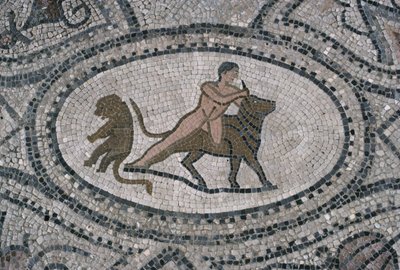 Hércules y el toro cretense, del suelo de 