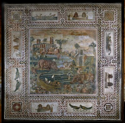 Caza de hipopótamos en el Nilo de Roman