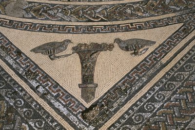 Casa de Orfeo, Orfeo rodeado de animales salvajes (detalle) de Roman