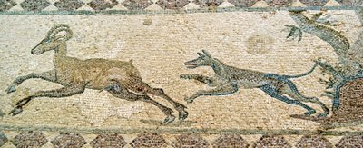 Escena de caza, Casa de Dionysos, Paphos, Chipre de Roman
