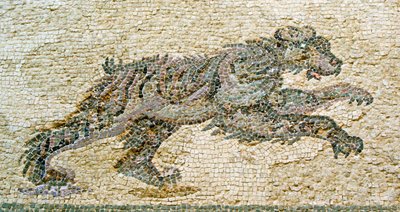 Escena de caza (detalle de un oso) de Roman