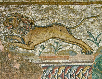 Escena de caza (detalle de un león) de Roman