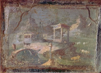 Paisaje idílico, de Herculano, siglo I a.C.-79 d.C. de Roman