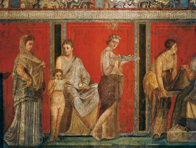 Ritos de iniciación del culto de Dionisio, fresco de la Villa de los Misterios de Roman