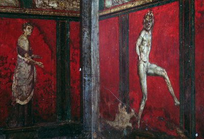 Ritos de iniciación del culto a Dionisio, fresco de la Villa de los Misterios de Roman