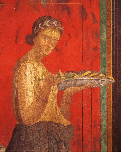 Ritos de iniciación del culto de Dionisio, fresco de la Villa de los Misterios de Roman