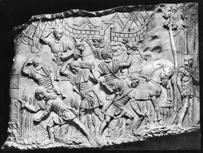 Legionarios Cosechando Cebada, un Molde Tomado de la Columna de Trajano, 110-113 d.C. de Roman
