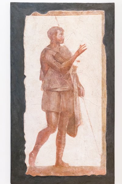 Hombre con manto, colección Pallavicini Rospigliosi, hacia 200 d.C., inv 103420 (fresco) de Roman