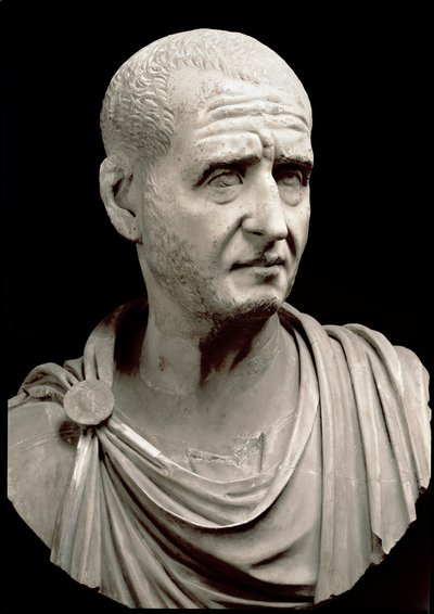 Busto de mármol de Trajano Decio (200-251 d.C.) de Roman